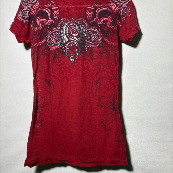 Sinful Red Graphic Fitted T-Shirt - Picture 1 of 2